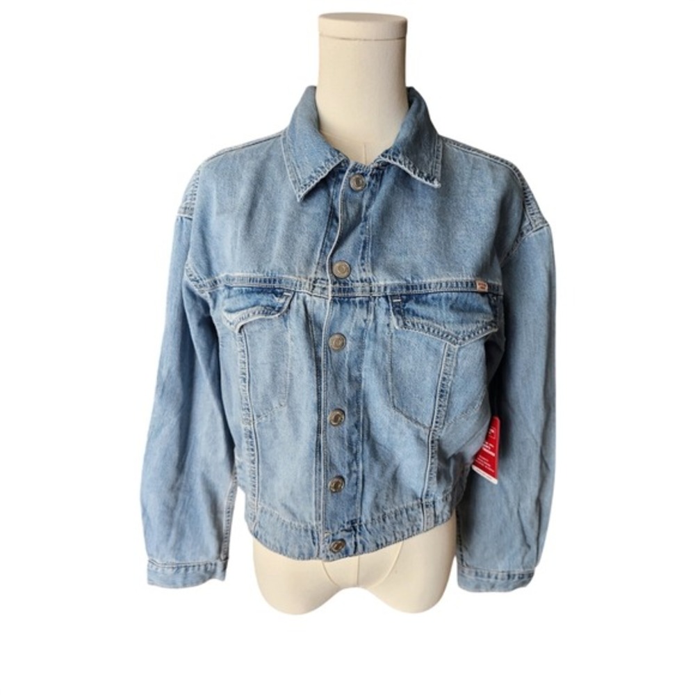 Levi Strauss Signature Women Easy Trucker Denim Jacket Light Wash Relaxed Fit S